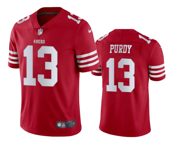 Men's Red San Francisco 49ers #13 Brock Purdy Vapor Untouchable Limited Stitched Football Jersey